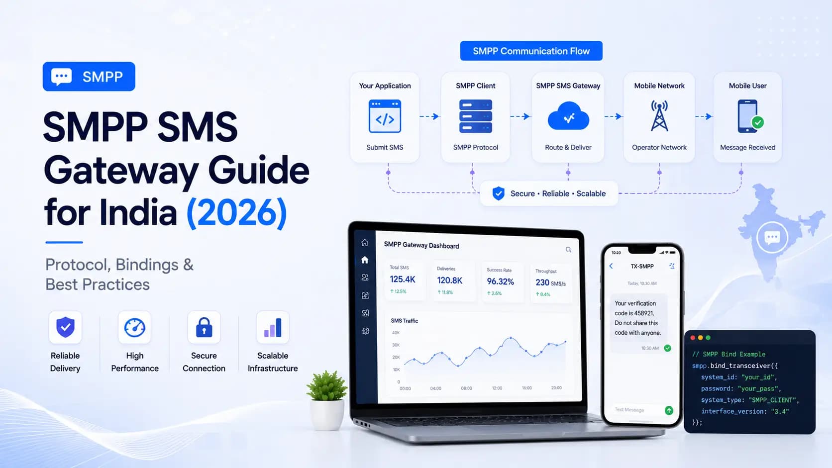 SMPP SMS Gateway Guide for India (2026)- Protocol, Bindings & Best Practices