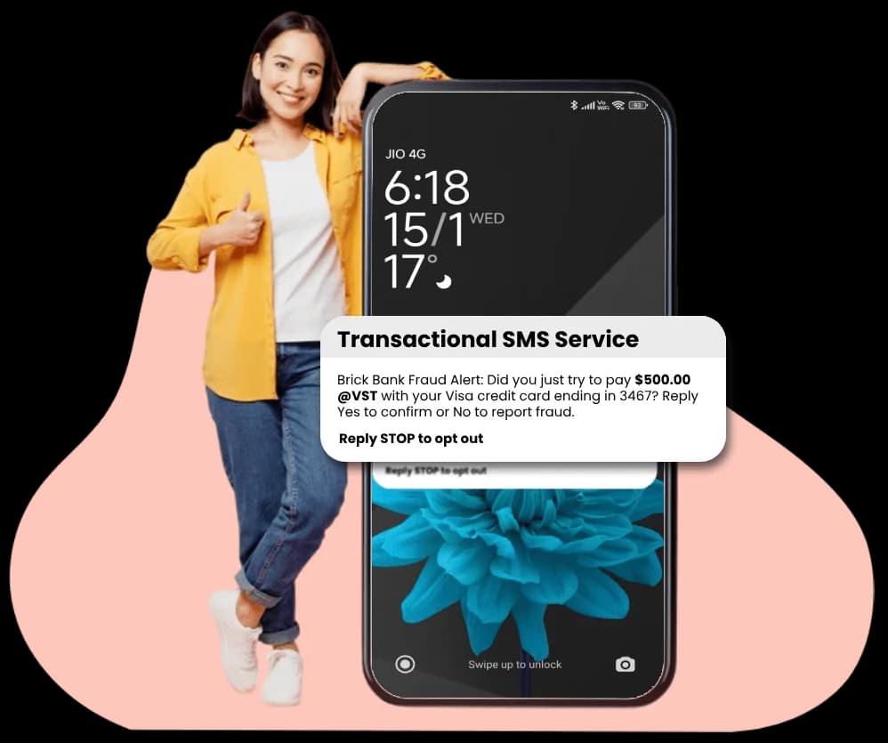Transactional SMS service provider platform showing real-time delivery dashboard for Indian businesses