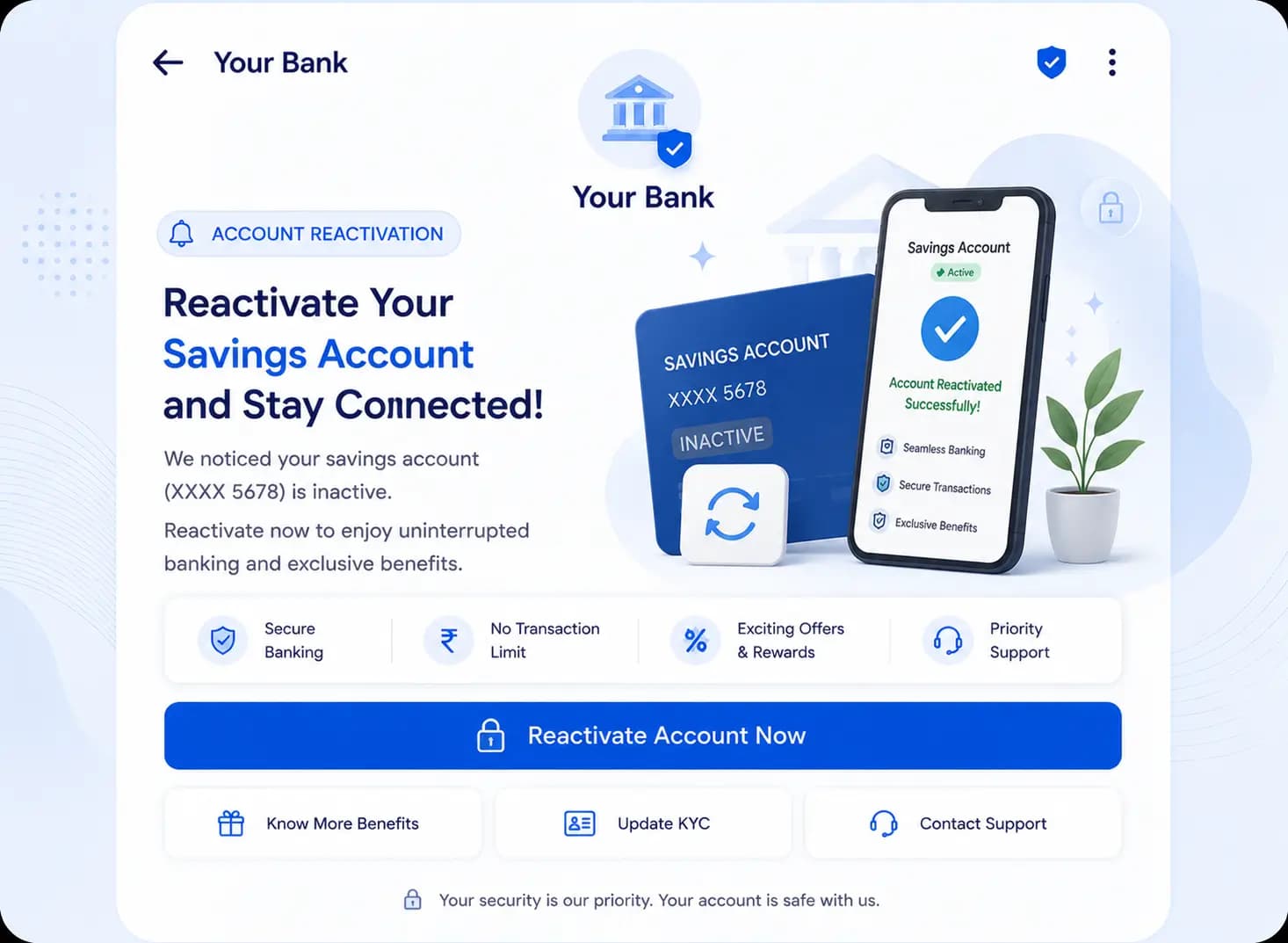 RCS banking use case: Savings Account / Dormant Account Reactivation