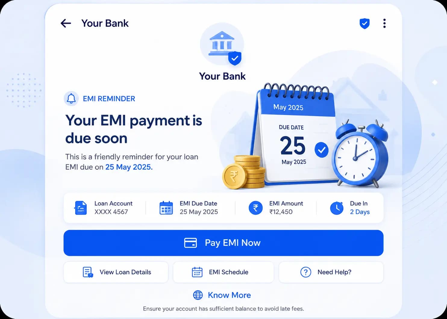 RCS banking use case: EMI & Loan Repayment Reminder
