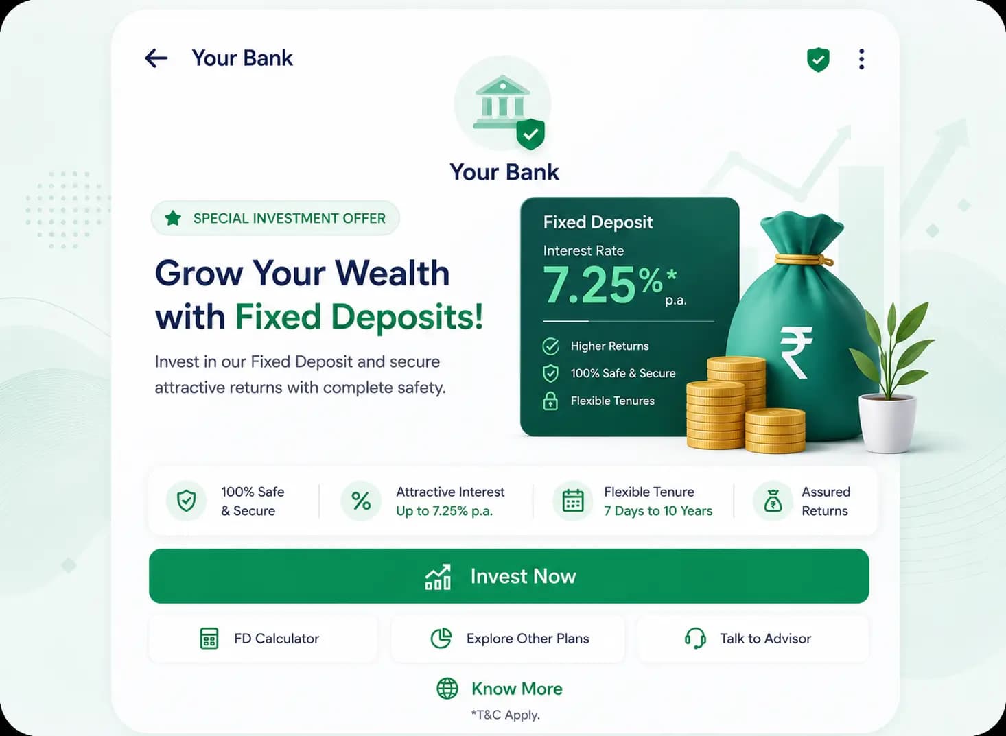 RCS banking use case: Fixed Deposit & Investment Offer