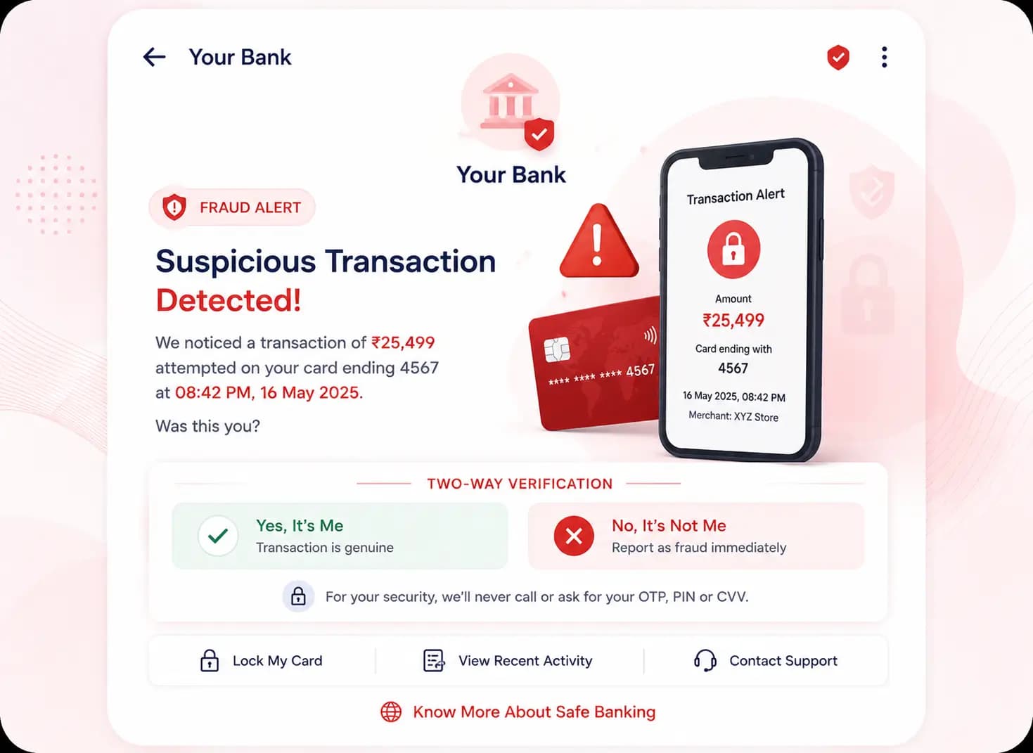 RCS banking use case: Fraud Alert with Two-Way Verification