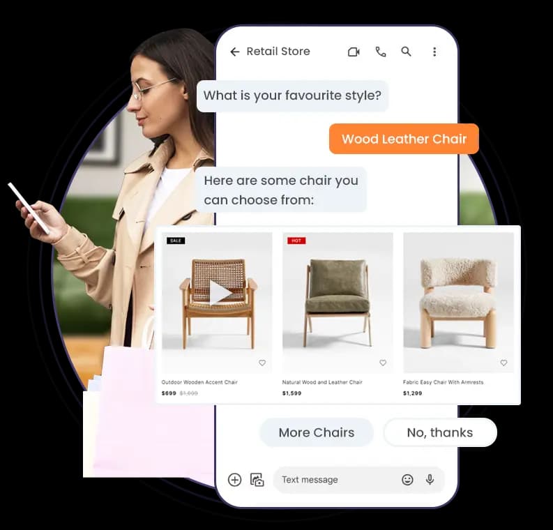 E-commerce messaging comparison- SMS vs RCS visual