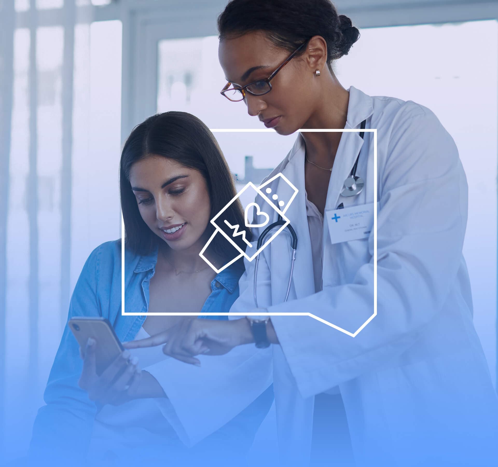 RCS healthcare messaging showing verified hospital messages on mobile phone