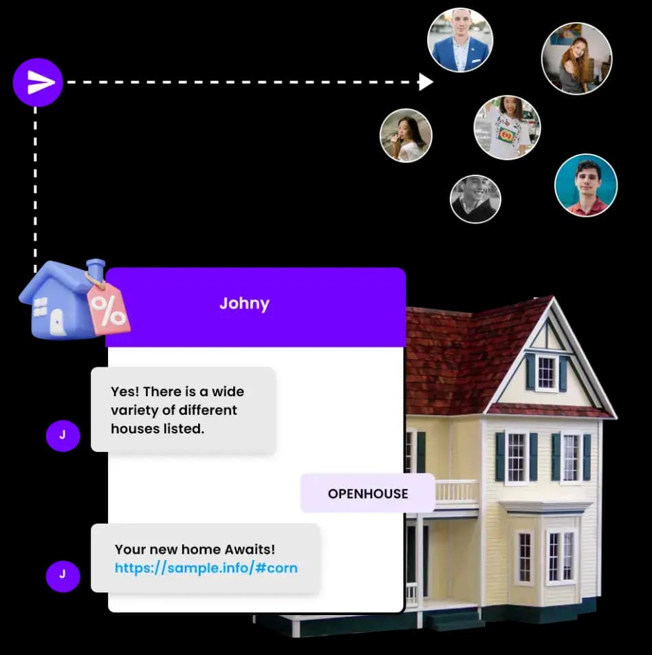 Real estate messaging comparison- SMS vs RCS visual