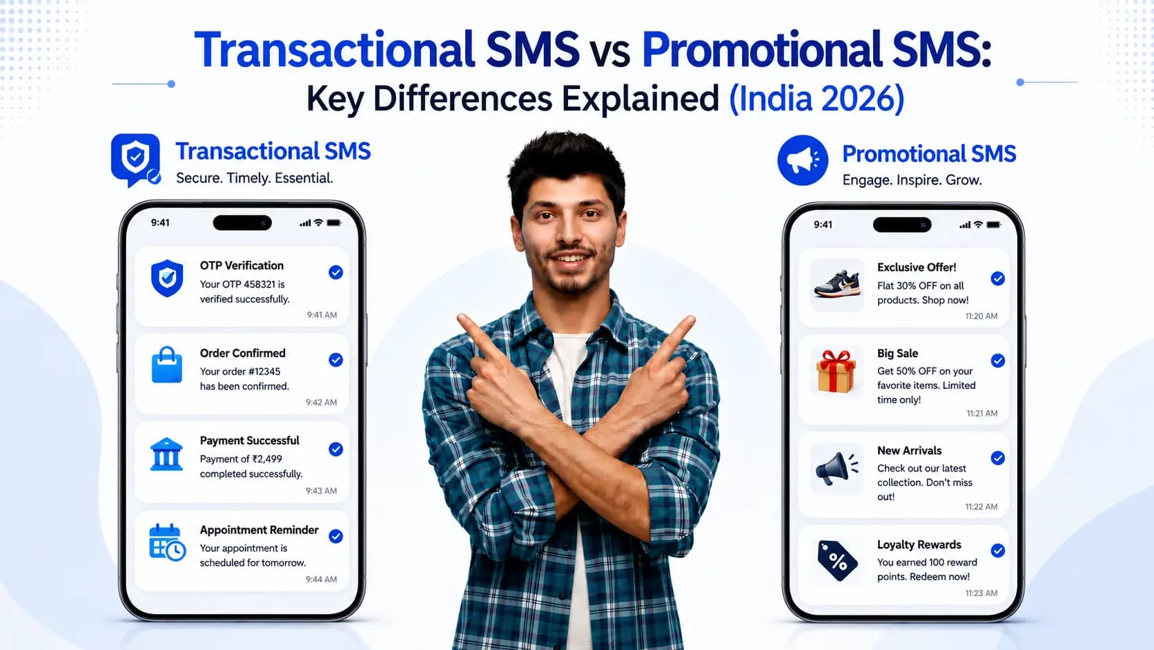 Transactional SMS vs Promotional SMS: Key Differences Explained (India 2026)