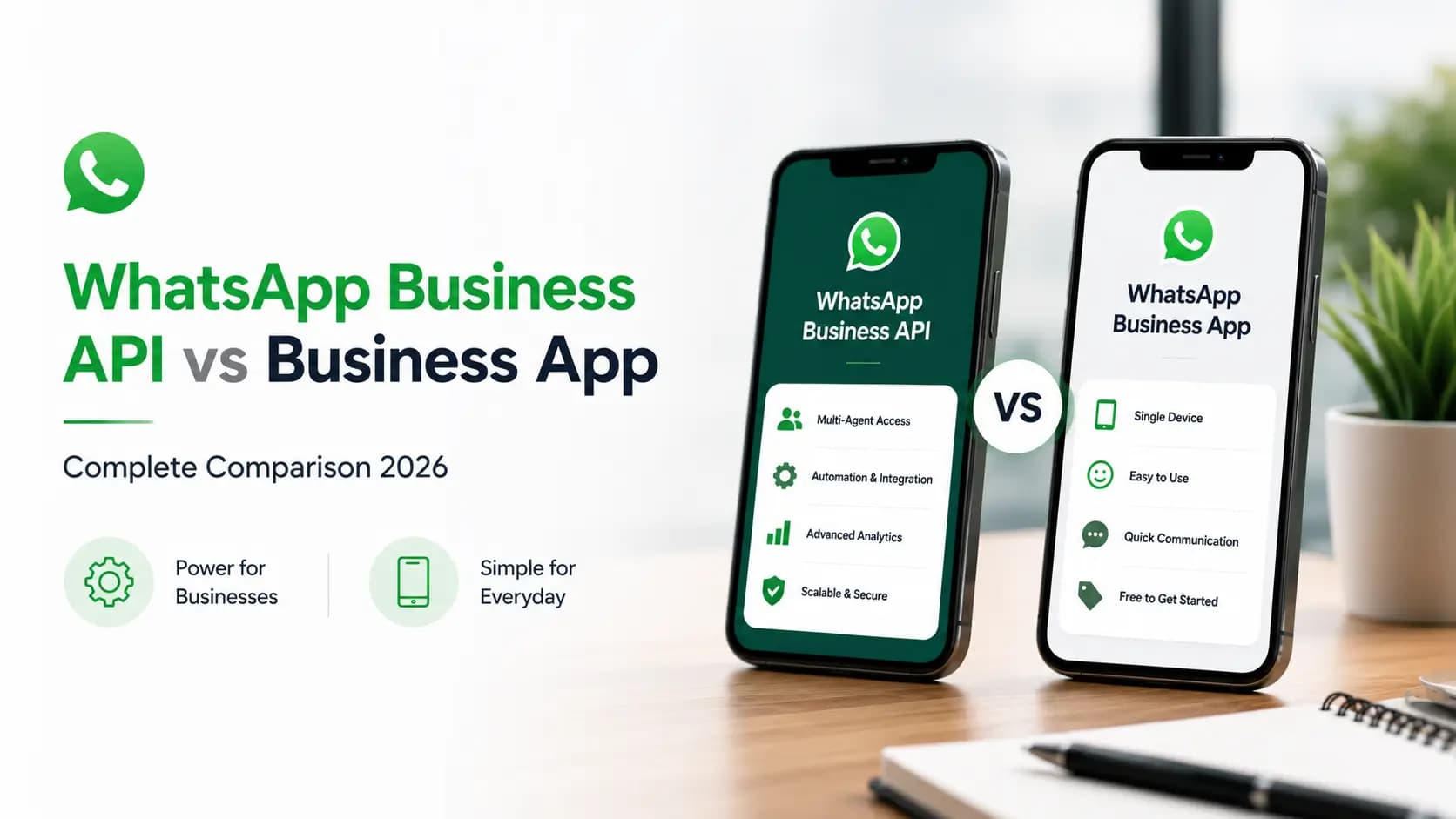 WhatsApp Business API vs WhatsApp Business App: Complete Comparison 2026