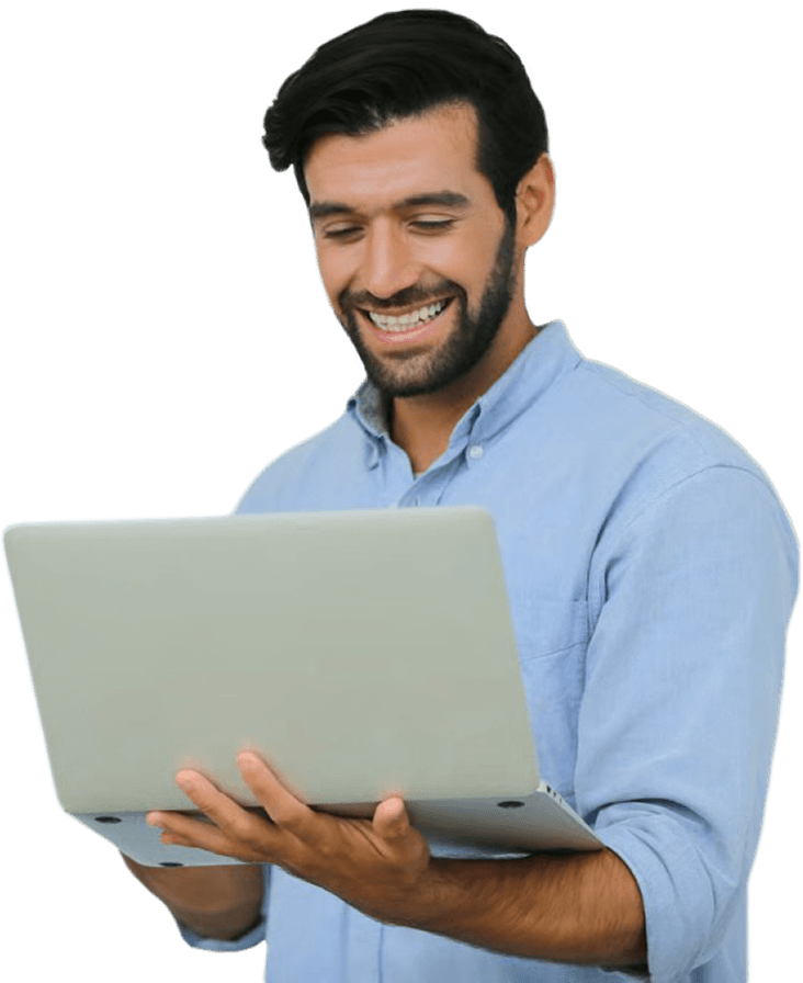Business professional using the Get Click Media OTP SMS platform