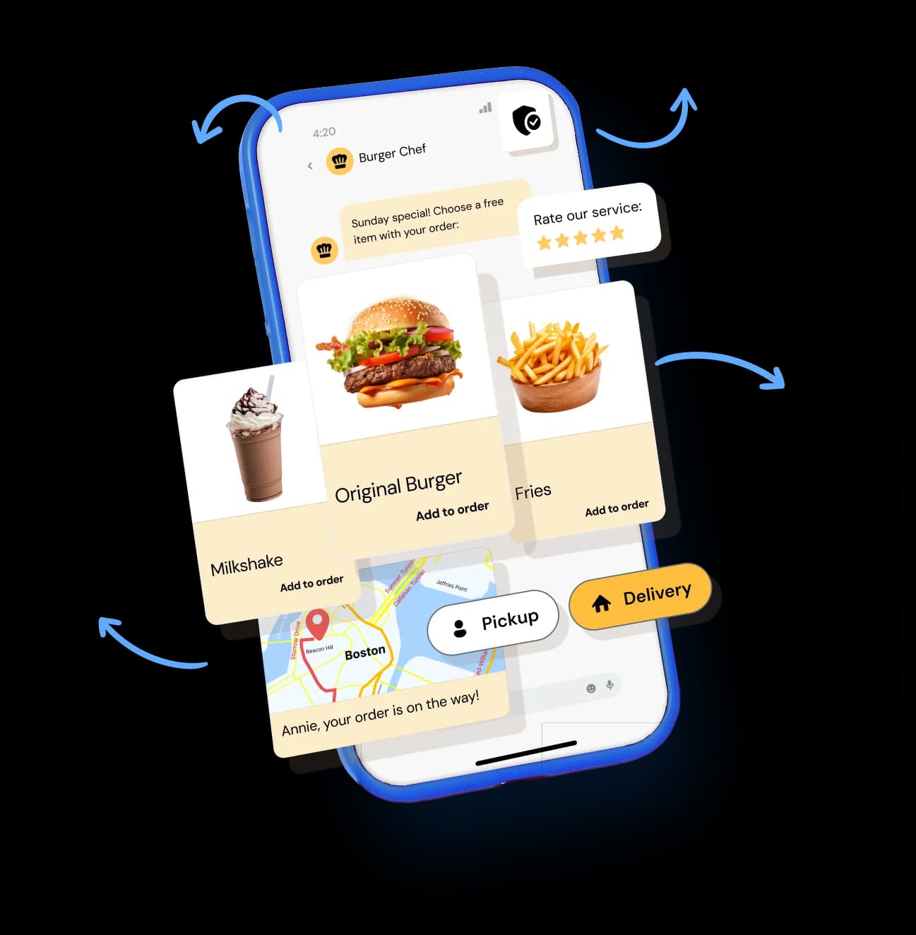 Ask a question about RCS messaging for food delivery