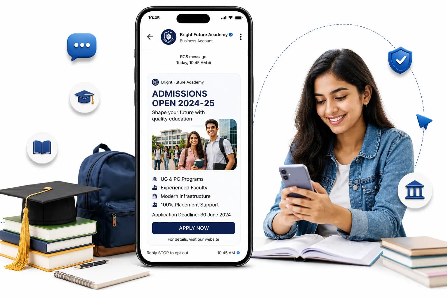 RCS messaging use case for Education