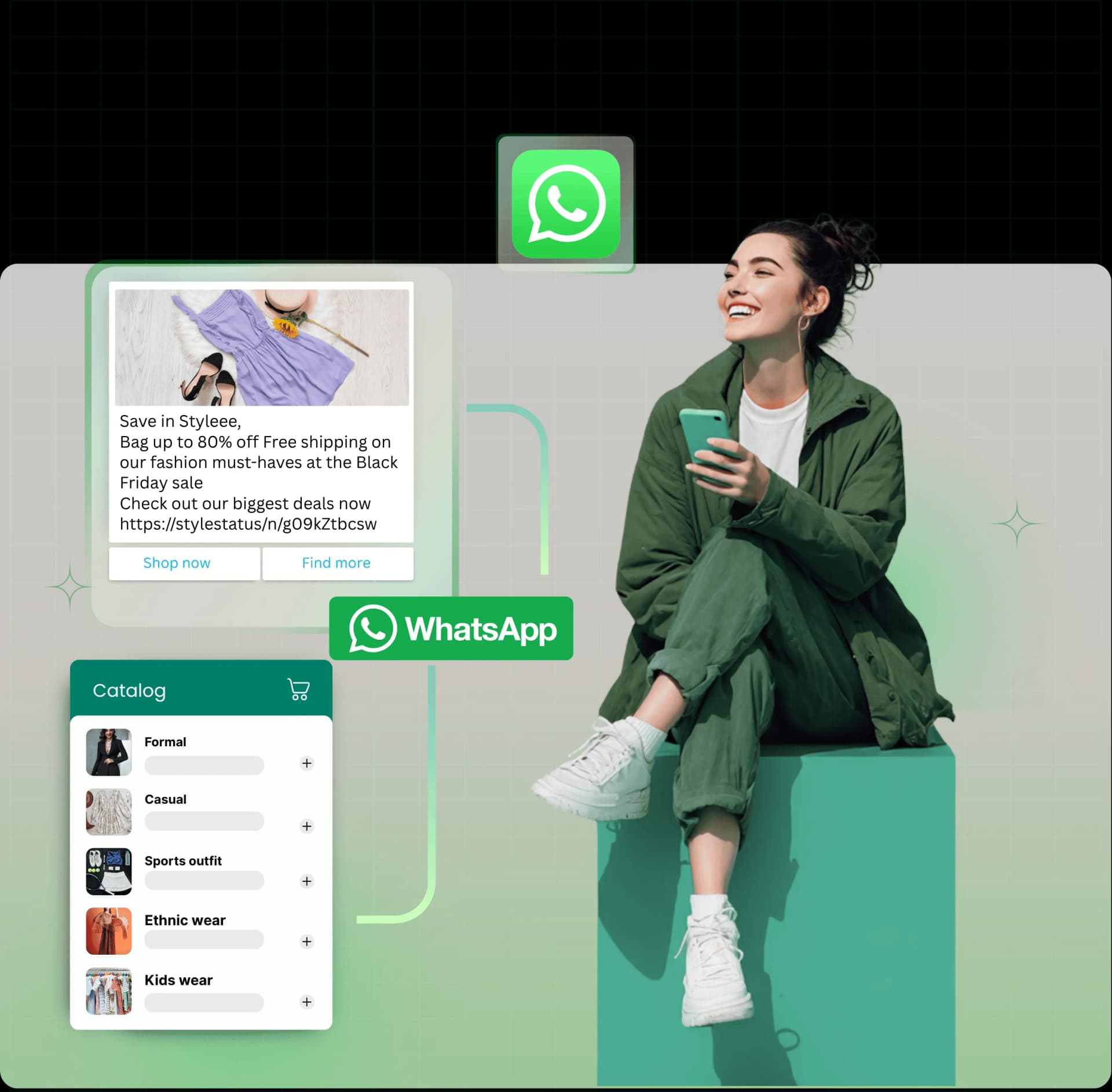 WhatsApp order tracking message preview- live delivery status updates